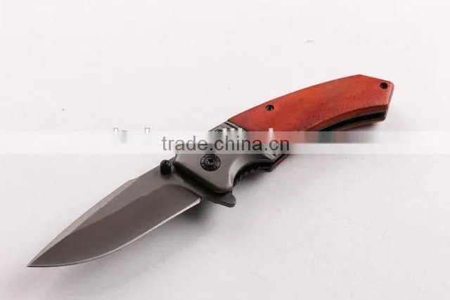 OEM 440 stainless steel camping knife with Titanium coated surface