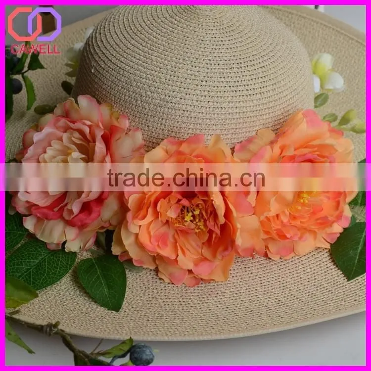silk peony head flowers wholesale for hat decoration
