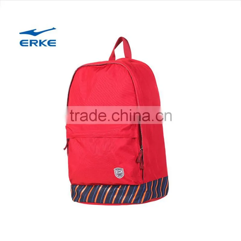ERKE newest design teenagers brand classic college school laptop backpack bag with striped patchwork for wholesale