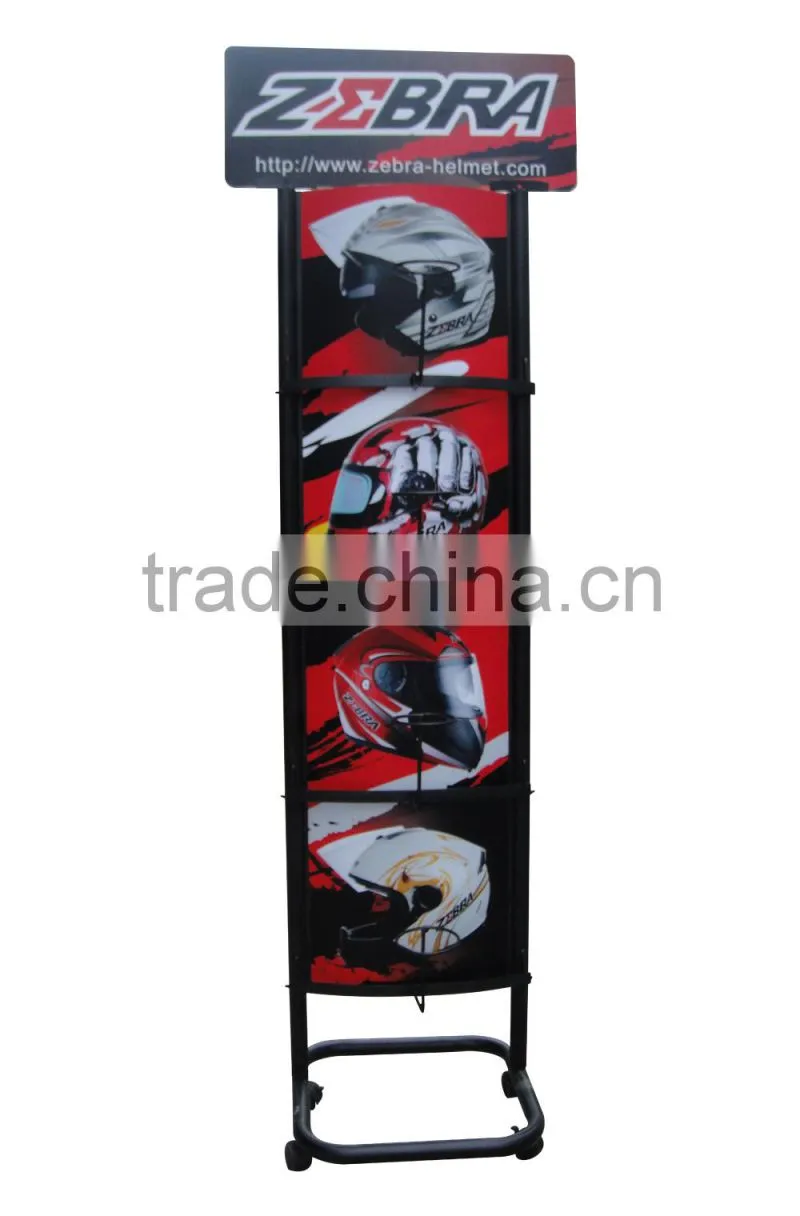 new design metal motorcycle helmet floor rack for retail stores/supermarket HSX-Z-226