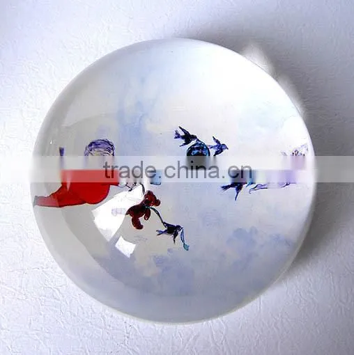 2016 High quality colorful dome crystal paperweight