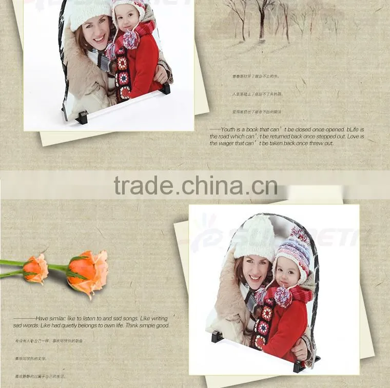 High Quality Photo Frame Sublimation Slate Photo Stone Photo Rock