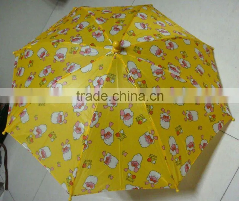 19" duck design yellow small kid umbrella with whistle