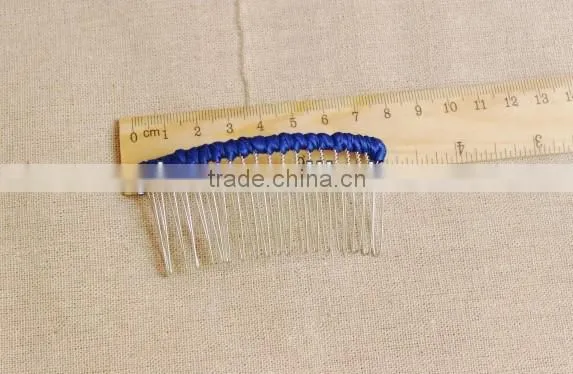 Elegant Girl Cute Flower Metal Hair Comb Wrapped Ribbon Mixed Colors