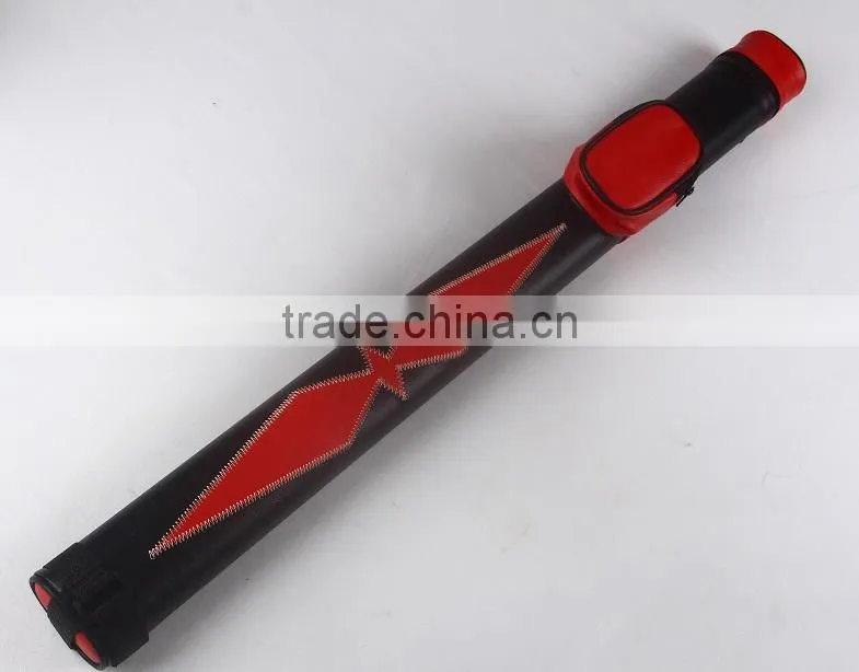 New at stock 1/2-pc patchwork leather cue stick case / bag billiard accessories