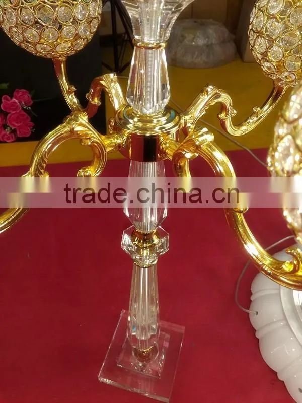 Clean crystal ball candelabra for wedding centerpieces