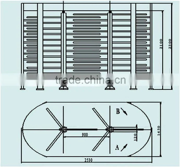 304 Stainless steel half height manual turnstile, baffle gate turnstile