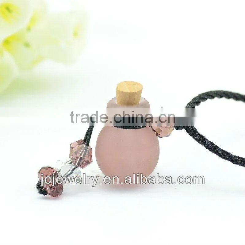 Jewelry Mini Glass Ball Bottle Perfume Essential Oil Pendant Necklace Wholesale