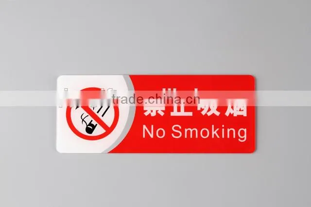 plastic acrylic sign board no smoking warning sign board stand