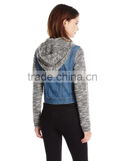 RECHEEL Custom Women's winter Denim Jacket With Hood