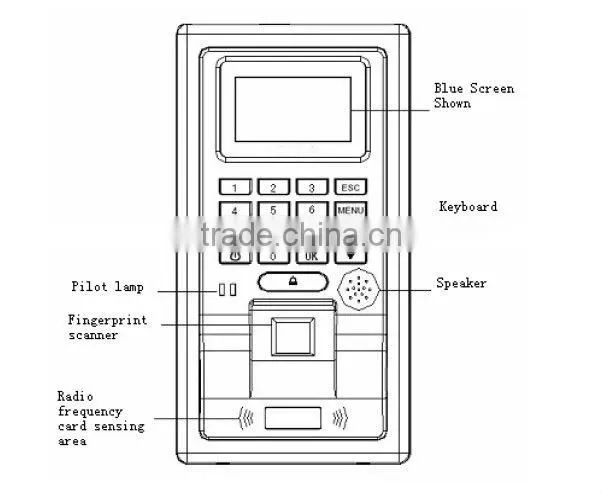 Access control & time attendance with golden and black colors biometric time attendance device with tcp