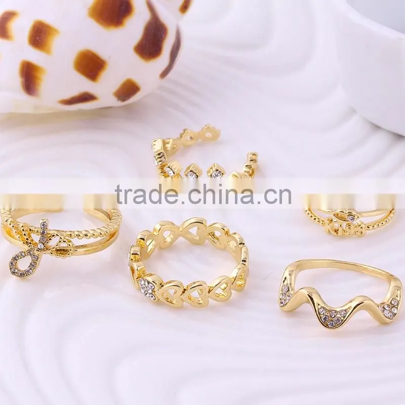 New design gold finger ring with diamond Promotional Shinny silver rings knuckles