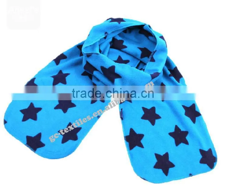 high quality and soft polar fleece scarf for children with cute printing pattern