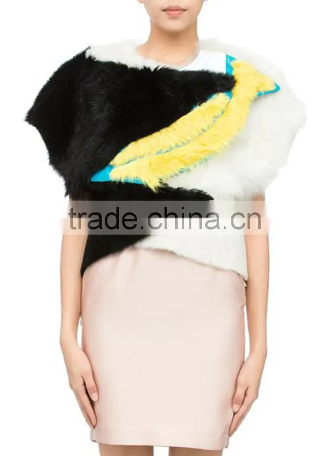 Top fashion women's multicolor 100% sheep full skin jacket