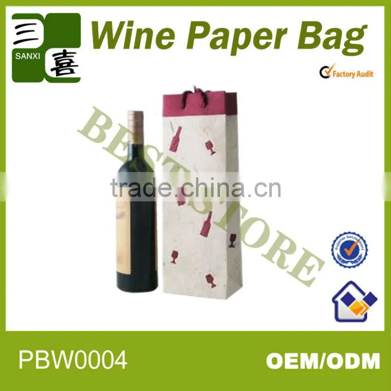 Customized elegant recycle kraft wine bag with best price