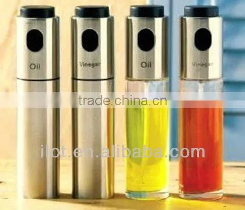 iLOT stainless steel press and measure oil and vinegar dispenser