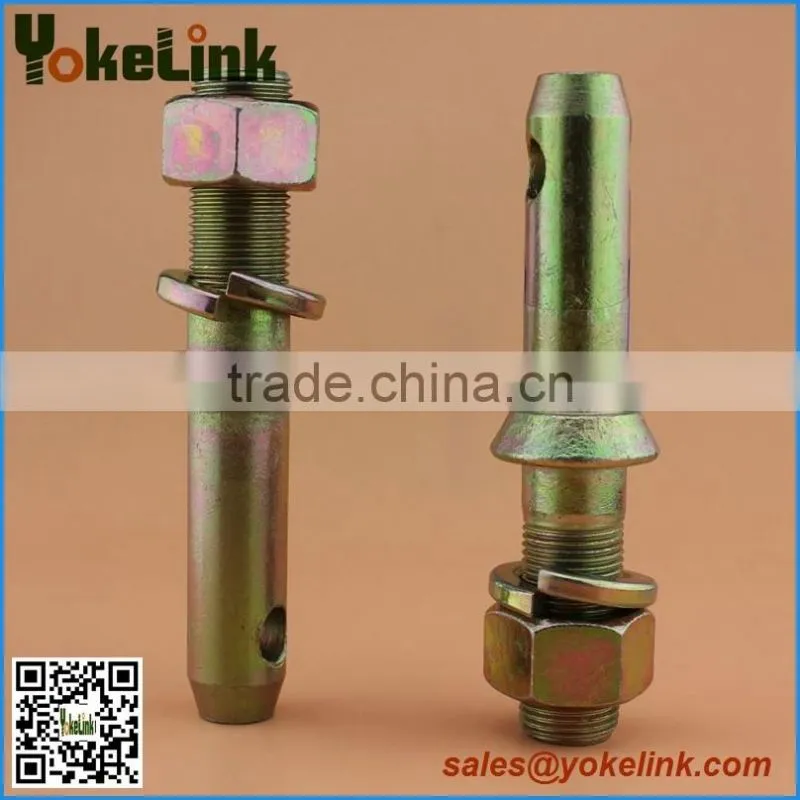 Yellow zinc Lift arms pin with nut and washer