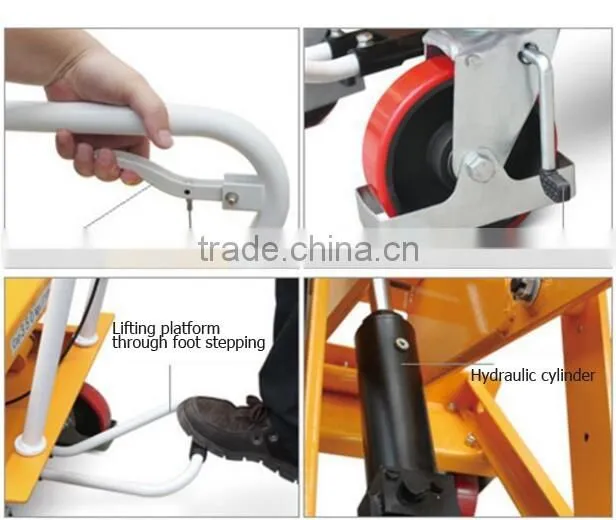 Economical portable mobile foot lifting scissor aerial lift table