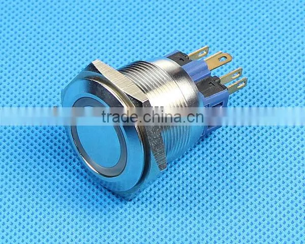 25mm metal waterproof illuminated push switch