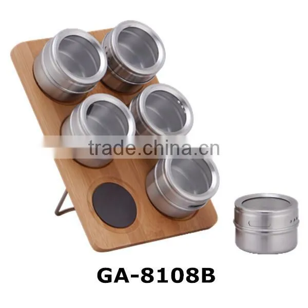 7pc Kitchen Stainless Steel Magnetic Seasoning Jar Set