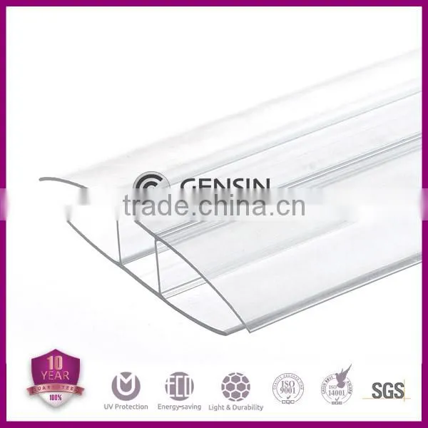 100% Bayer virgin material Polycarbonate Sheet Connector/PC U Profile /Polycarbonate Profile