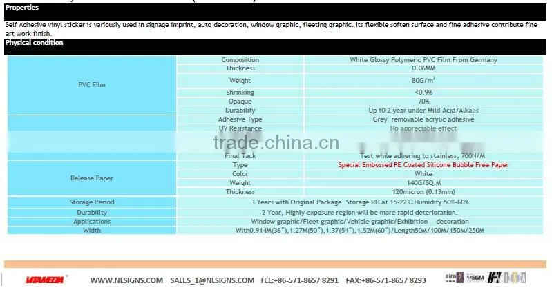 Self Adhesive Vinyl for Digital Printing