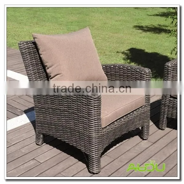 Audu Wicker Chair,Resin Wicker Garden Chair With Back Cushion
