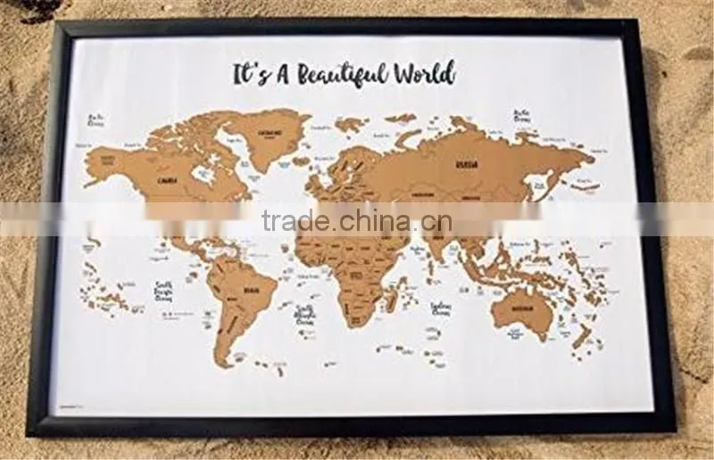 Travel Maps "It's a Beautiful World" Scratch Your Travels track map