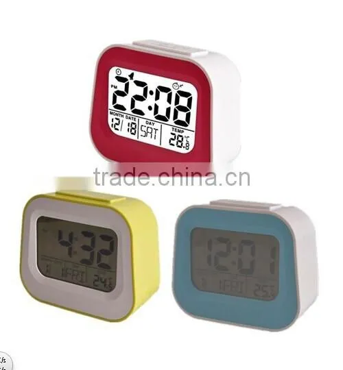 Smart Talking alarm clock, natural music LCD calender alarm clock
