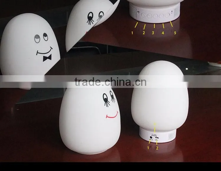 2017 silicone cute mood touch app colorful bluetooth speaker with led light