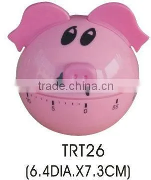 Plastic pig shape kitchen sound timer/mechanical timer