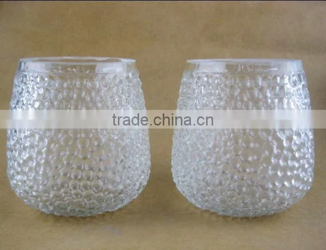 pocking mark glass candle holder