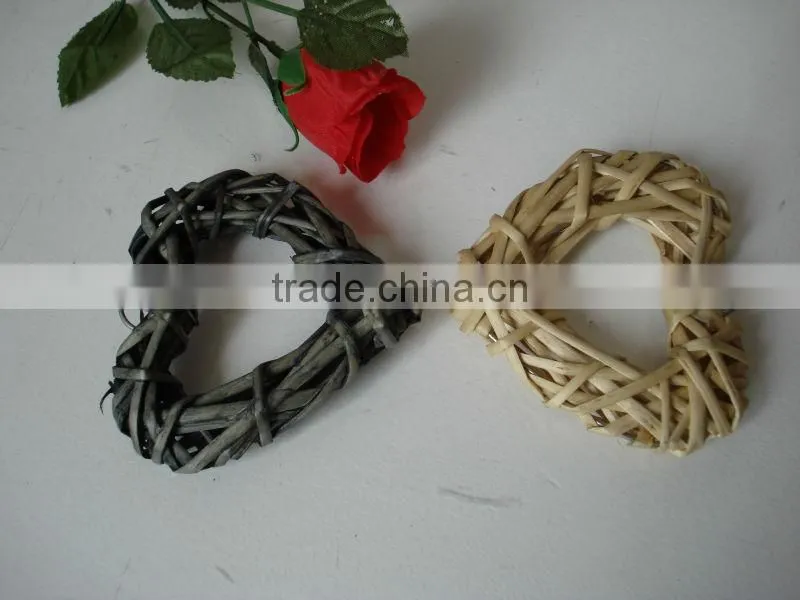 woven wicker heart for christmsa decoration or garden decoration