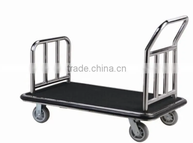Stainless steel luggage trolley hand cart for hotel lobby XL-1