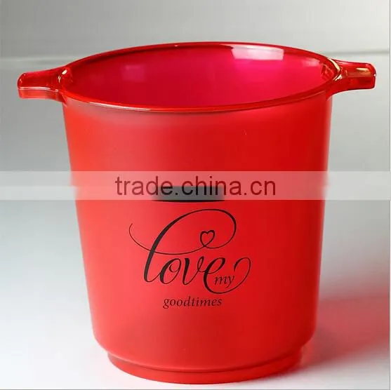 Best-selling Eco-friendly Plastic Ice Container/red acrylic ice bucket /round wine barrels of wine barrel