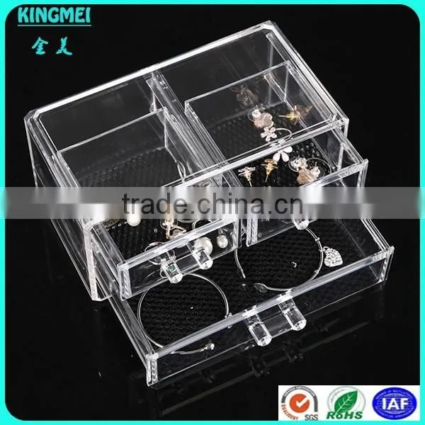 Acrylic Clear Makeup Organiser Cosmetic Storage 4 Drawers Jewellery Box