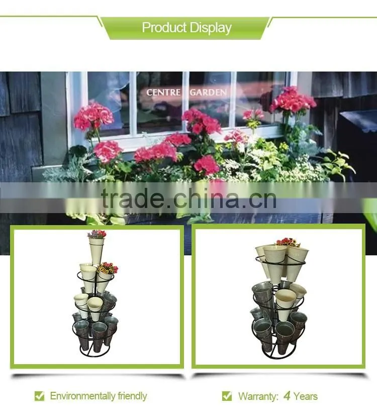 Home flower stands with metal vases