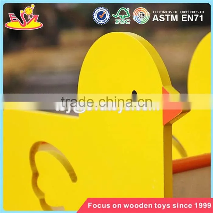 wholesale lovely duck baby wooden pull car toy new design wooden pull car toy for toddlers W05B158
