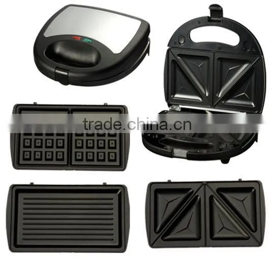 Professional changeable plate sandwich maker 3 in 1