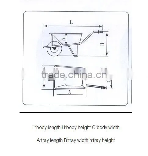 120L wood handle 2 wheels wheel barrows