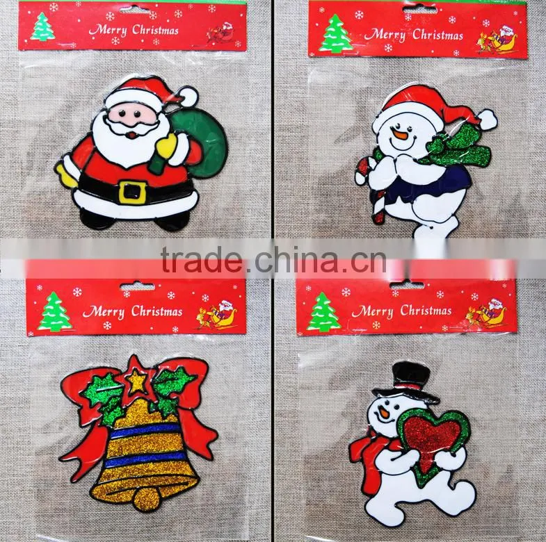 High quality Christmas glass window PVC sticker wall sticker