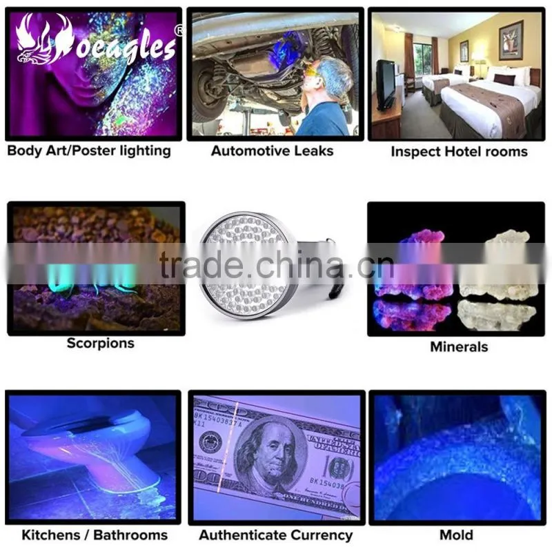 Wholesale 100 LED UV flashlight 5W High Power UV Black Light 395nm-400nm Purple uv Flashlight torch
