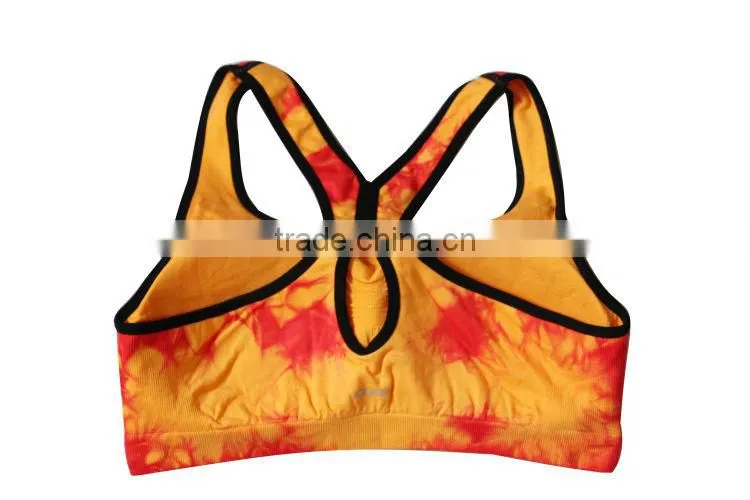 Tie-dyed ladies sports bra China manufacturer/cool sports bra
