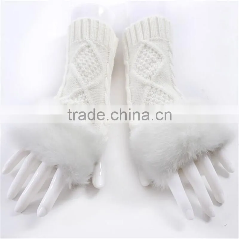heated pure color autumn winter soft lady gloves workout gloves