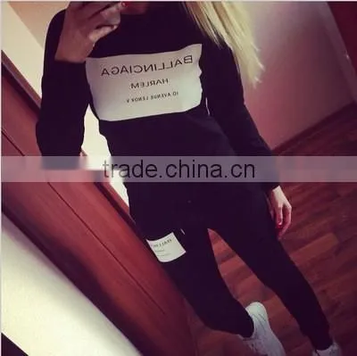 Wholesale Woman Clothes sets 2016 Ballinciaga Tracksuits 2 Piece Set Women Sport Suit Hoodies Jogging