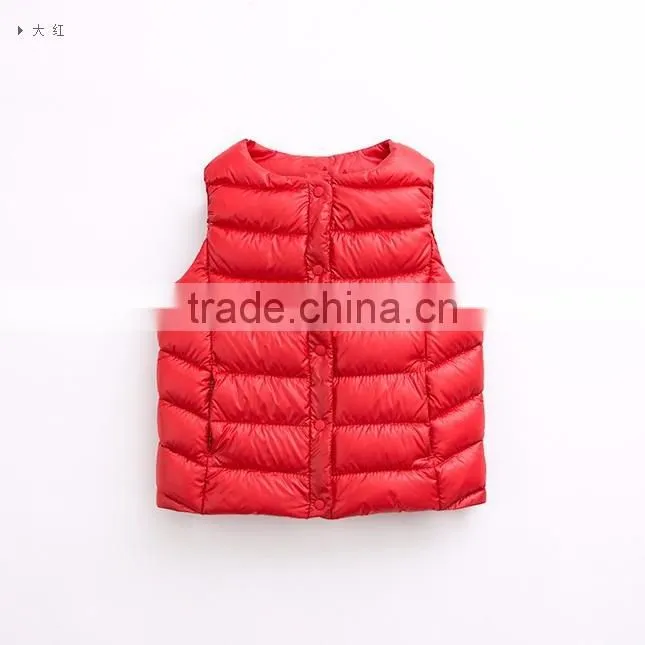factory suppliers children's vests & custom fashion girls winter padded waistcoats