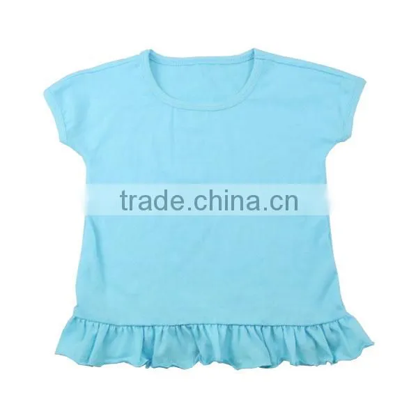 Girls summer shirt cotton short sleeve polka dot shirt wholesale baby ruffle T-shirt