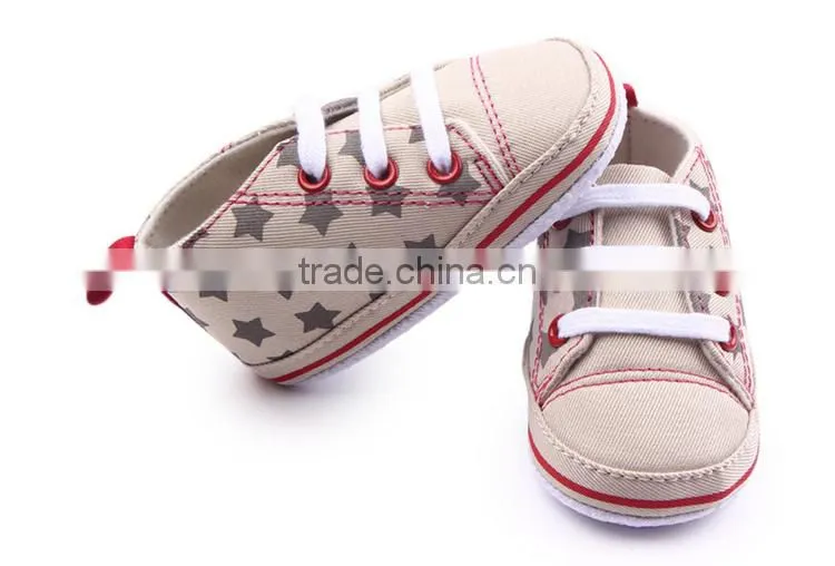 Star printed cotton baby boy's sneaker soft bottom