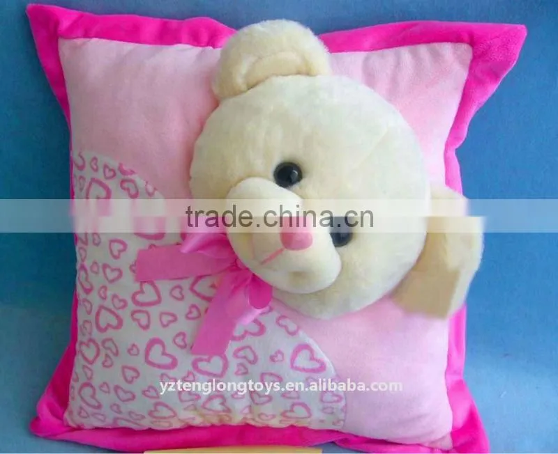 New Design Bear Head Connecting cute stuffed plush pillow cushion