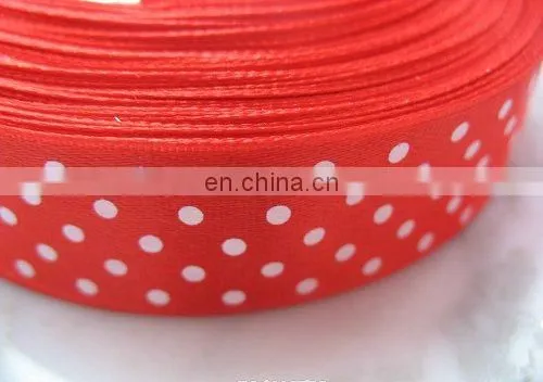 Shiny color customized polyster printed satin ribbon